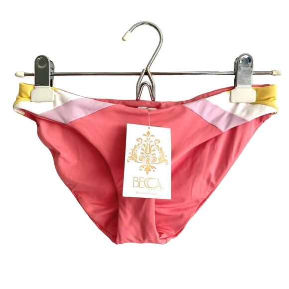 BECCA Other - BECCA Radiant Side Stripe Colorblock Hipster Bikini Bottoms XS Striped Swim New